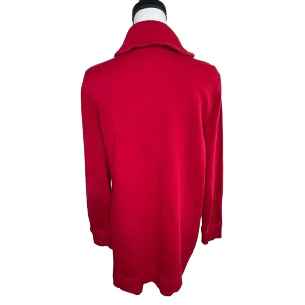 Chaps Red Cardigan Sweater Jacket Size L - Picture 4 of 5